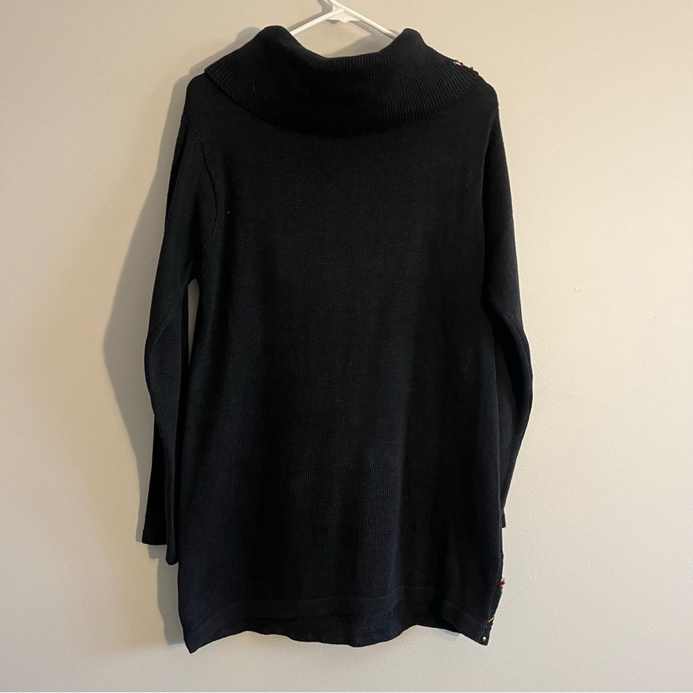 VTG Victoria Jones Womens Small Holiday Cowl Neck Sweater Embroidery Beaded XMAS - Picture 12 of 13